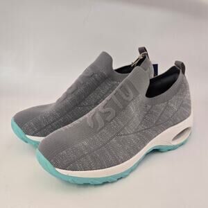 STQ Women's Walking Shoes Slip on Breathable Sneakers Gray Size 10 New No Box
